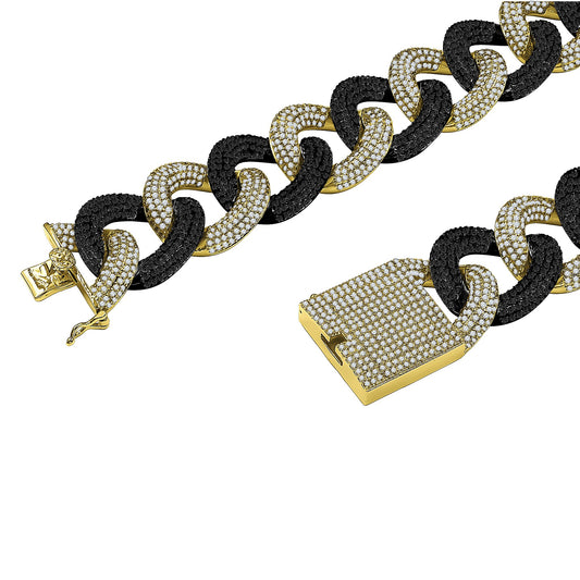 FULLY ICED FROOT LOOPS CUBAN CHAIN // 2 TONE 25MM