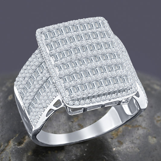 MICRO STONE RING // ICED OUT WHITE GOLD
