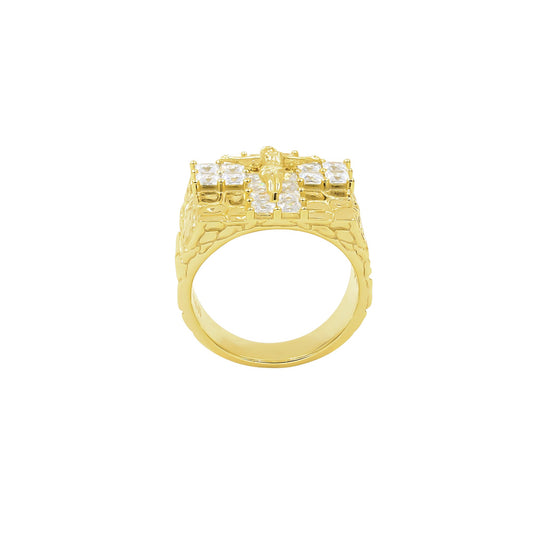 JESUS BEDDED RING // YELLOW GOLD