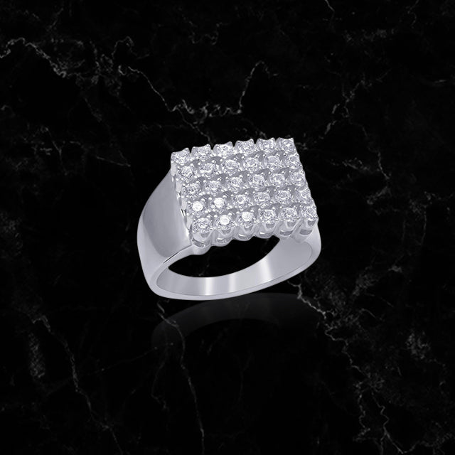 HONEYCOMB DIAMOND RING // WHITE GOLD