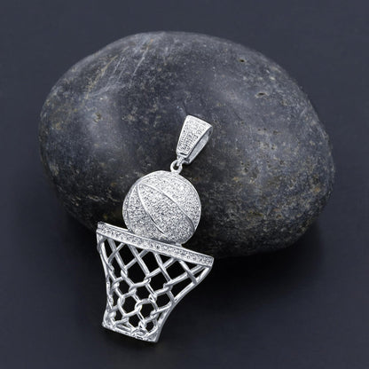 ICED OUT HOOPER PENDANT // WHITE GOLD