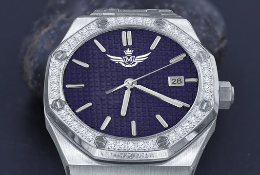 CLUBMASTER WATCH // WHITE GOLD X NAVY BLUE FACE