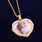ICED SMALL STONE HEART CUSTOM PHOTO MEDALLION PENDANT + NECKLACE