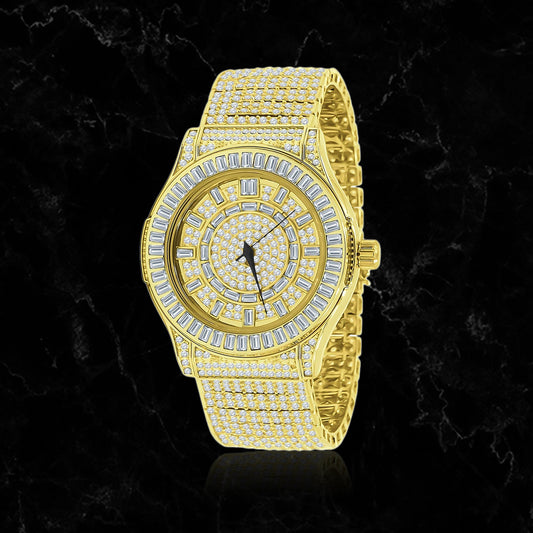 FLOODED BAGUETTE WATCH // YELLOW GOLD