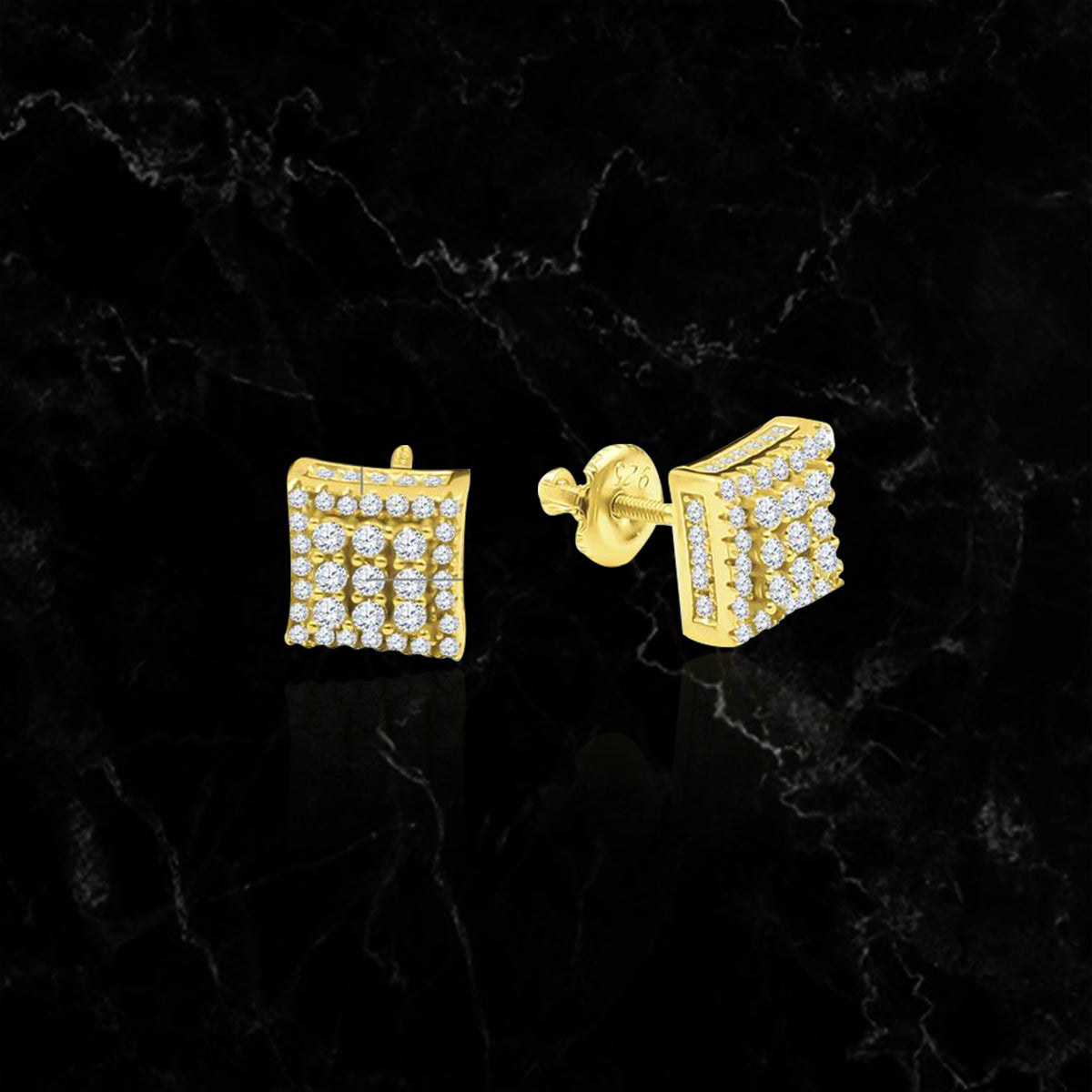 ICED BRILLIANCE // YELLOW GOLD EARRINGS