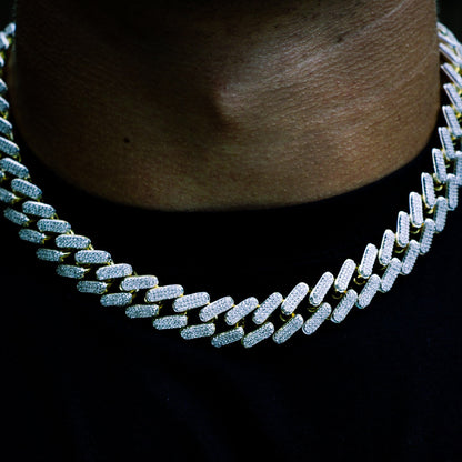 15MM ICED TACTICAL CUBAN CHAIN IN YELLOW GOLD