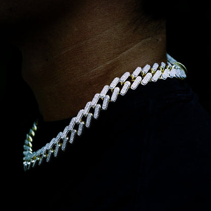 15MM ICED TACTICAL CUBAN CHAIN IN YELLOW GOLD