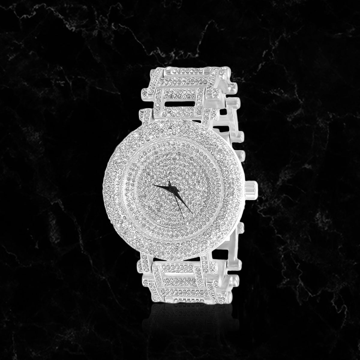 MICRO STONE ICED WATCH // WHITE GOLD