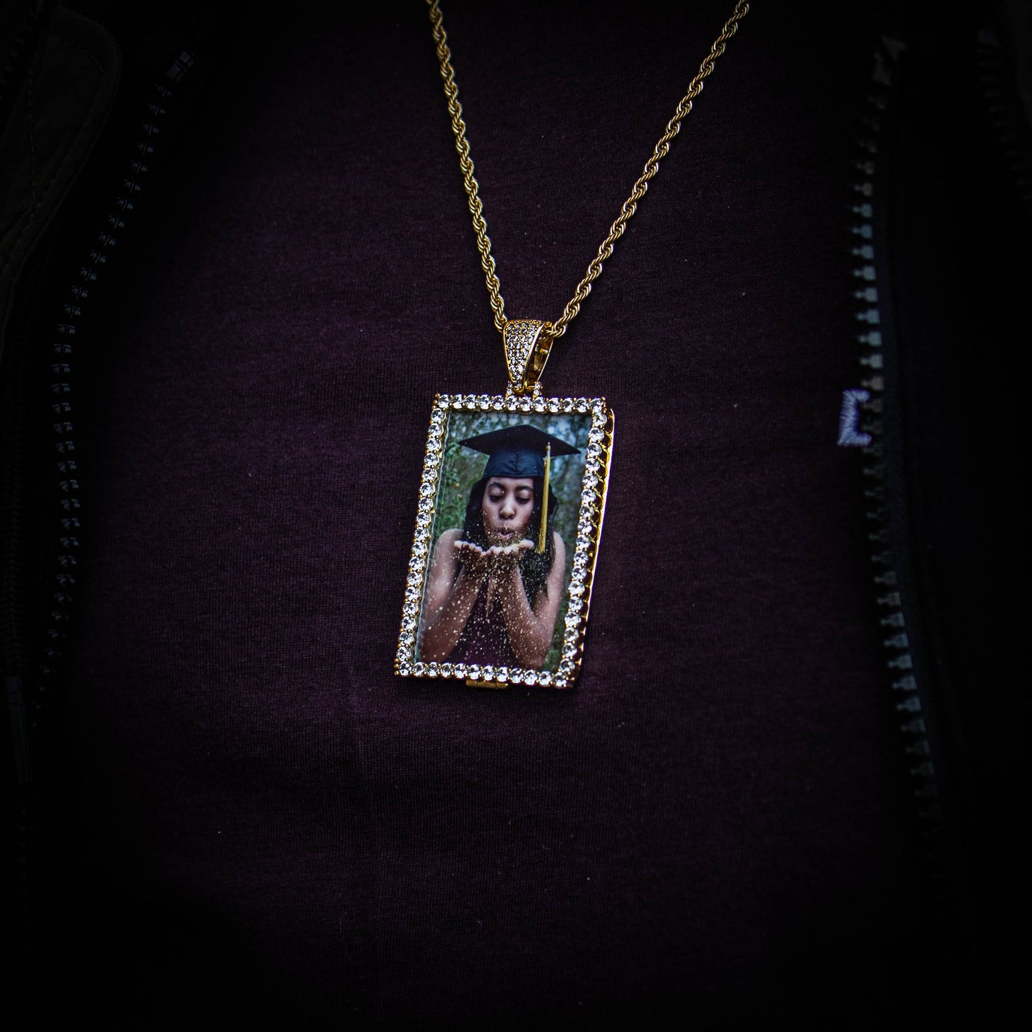 CUSTOM PORTRAIT PHOTO PENDANT + CHAIN