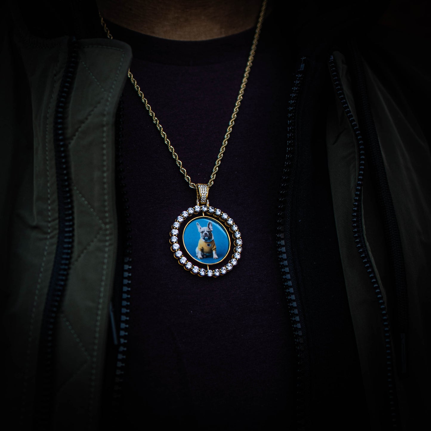 ROTATIONS // DOUBLE-SIDED PHOTO PENDANT is an essential piece to add to your collection to remember an OG in your life...5x Plated with Solid 18k Gold x Diamonds, this custom photo pendant has a breathtaking luster for a price that you simply can't find anywhere else. Stop Settling and Shop OG.