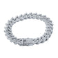 12MM ICED SPRINTER CUBAN BRACELET IN WHITE GOLD