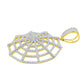 ICED SPIDER WEB PENDANT // YELLOW GOLD