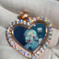 CUSTOM DOUBLE-SIDED ROTATING HEART PHOTO PENDANT + CHAIN