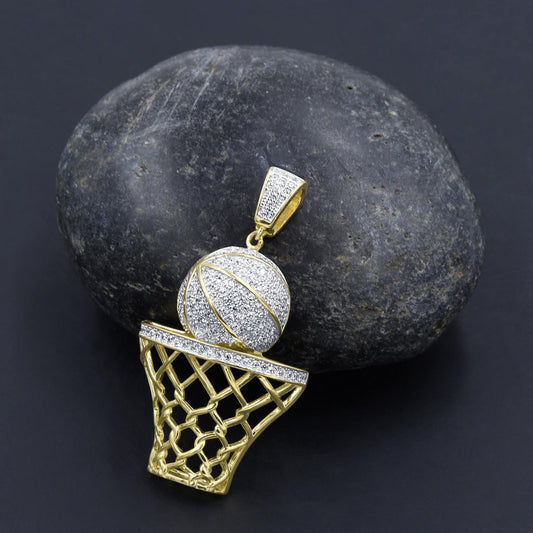 ICED OUT HOOPER PENDANT // YELLOW GOLD