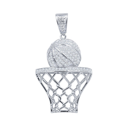 ICED OUT HOOPER PENDANT // WHITE GOLD