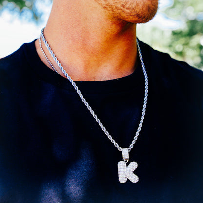 CUSTOM BUBBLE LETTER PENDANT + CHAIN