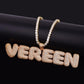 CUSTOM BUBBLE LETTER PENDANT + CHAIN