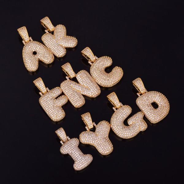 CUSTOM BUBBLE LETTER PENDANT + CHAIN