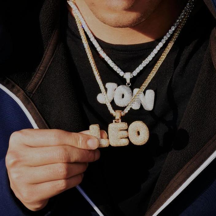 CUSTOM BUBBLE LETTER PENDANT + CHAIN