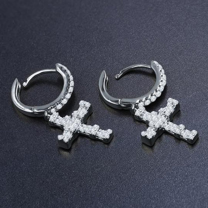 SHOOTERS SHOOT DANGLY EARRINGS IN WHITE GOLD