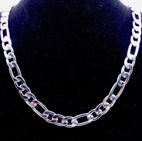 4MM FIGARO CHAIN IN WHITE GOLD
