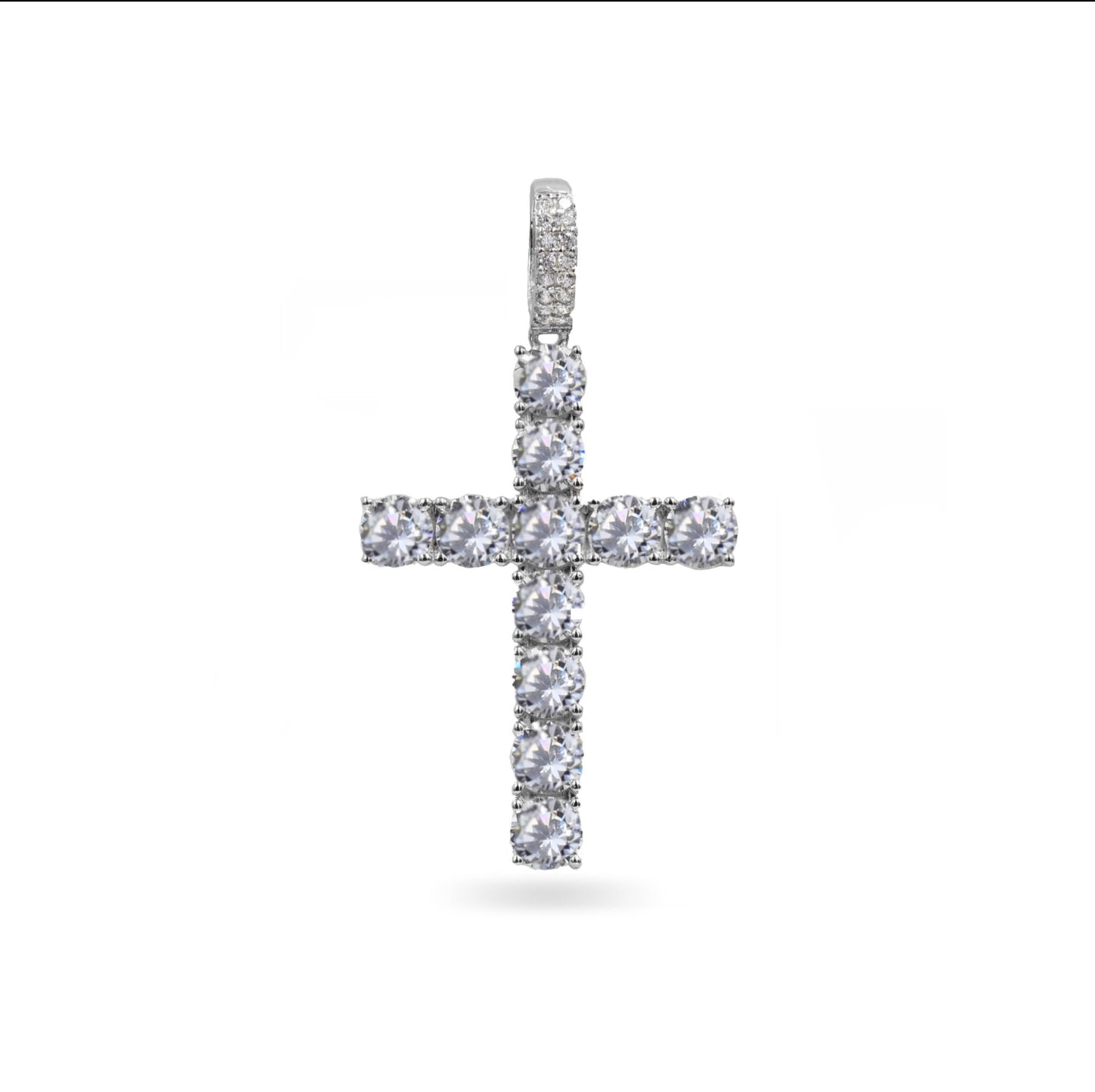 ROUND TENNIS CROSS // YELLOW GOLD 3MM