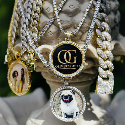 LARGE CUSTOM PHOTO MEDALLION + CHAIN