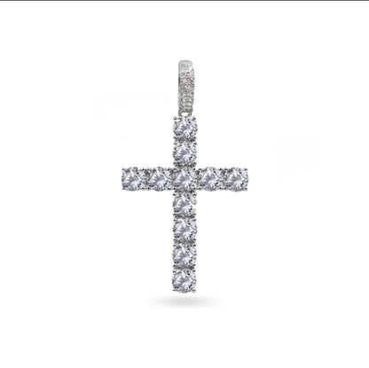 ROUND TENNIS CROSS // WHITE GOLD 4MM