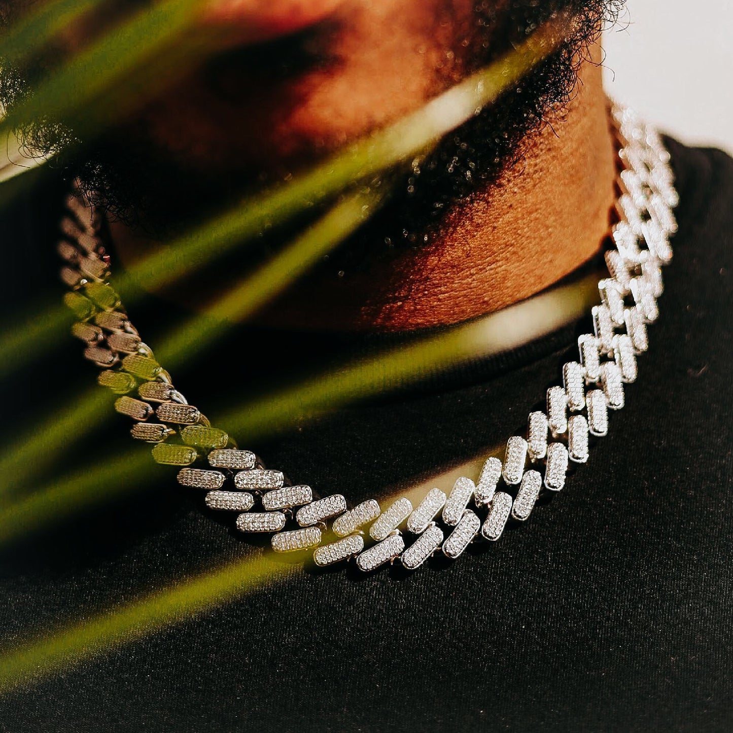 15MM ICED TACTICAL CUBAN CHAIN IN WHITE GOLD