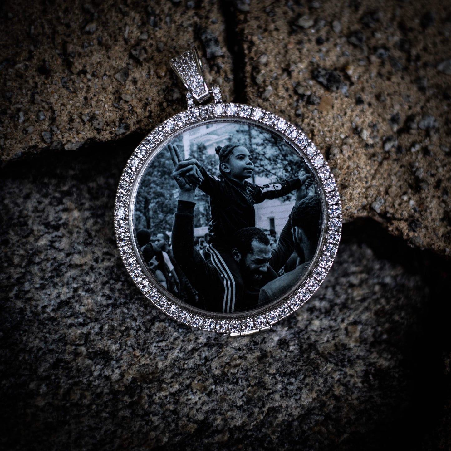 LARGE CUSTOM PHOTO MEDALLION + CHAIN