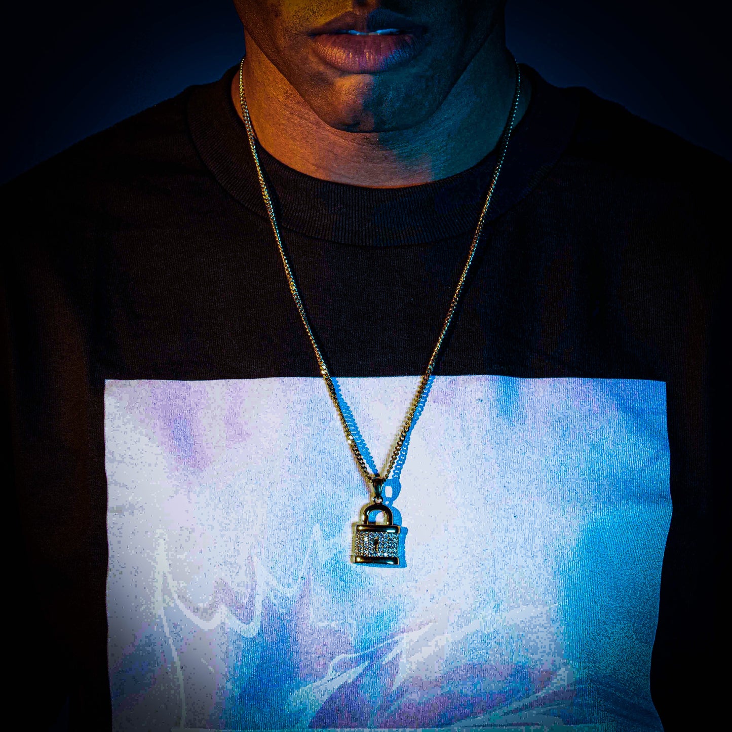 ICED OUT LOCK PENDANT