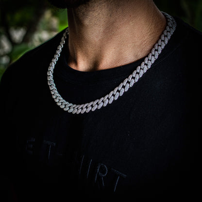 12MM ICED MIAMI CUBAN CHAIN IN WHITE GOLD