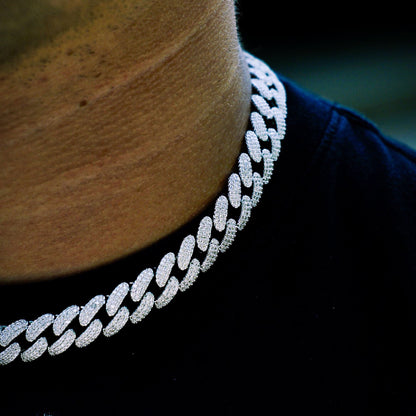 12MM ICED MIAMI CUBAN CHAIN IN WHITE GOLD