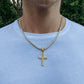 ICED CROSS PENDANT + CHAIN