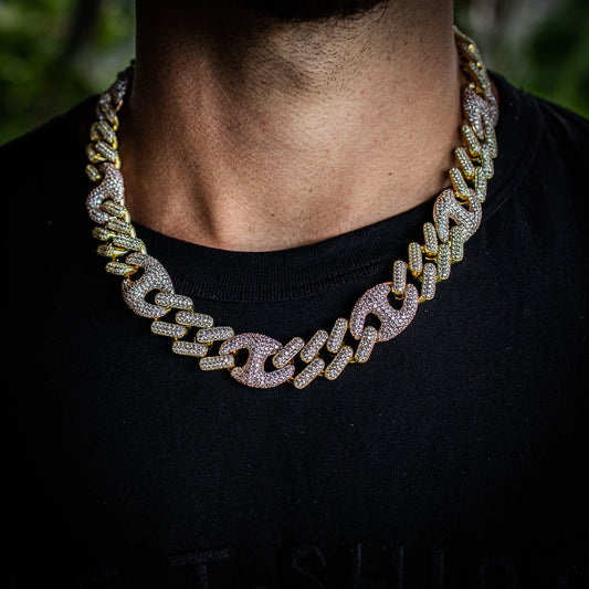 THE CUBAN X CHAIN // YELLOW X ROSE GOLD 18MM