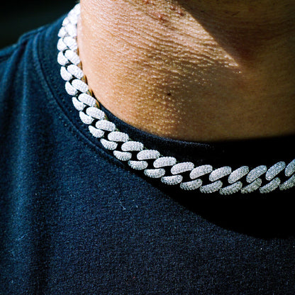 12MM ICED MIAMI CUBAN CHAIN IN WHITE GOLD