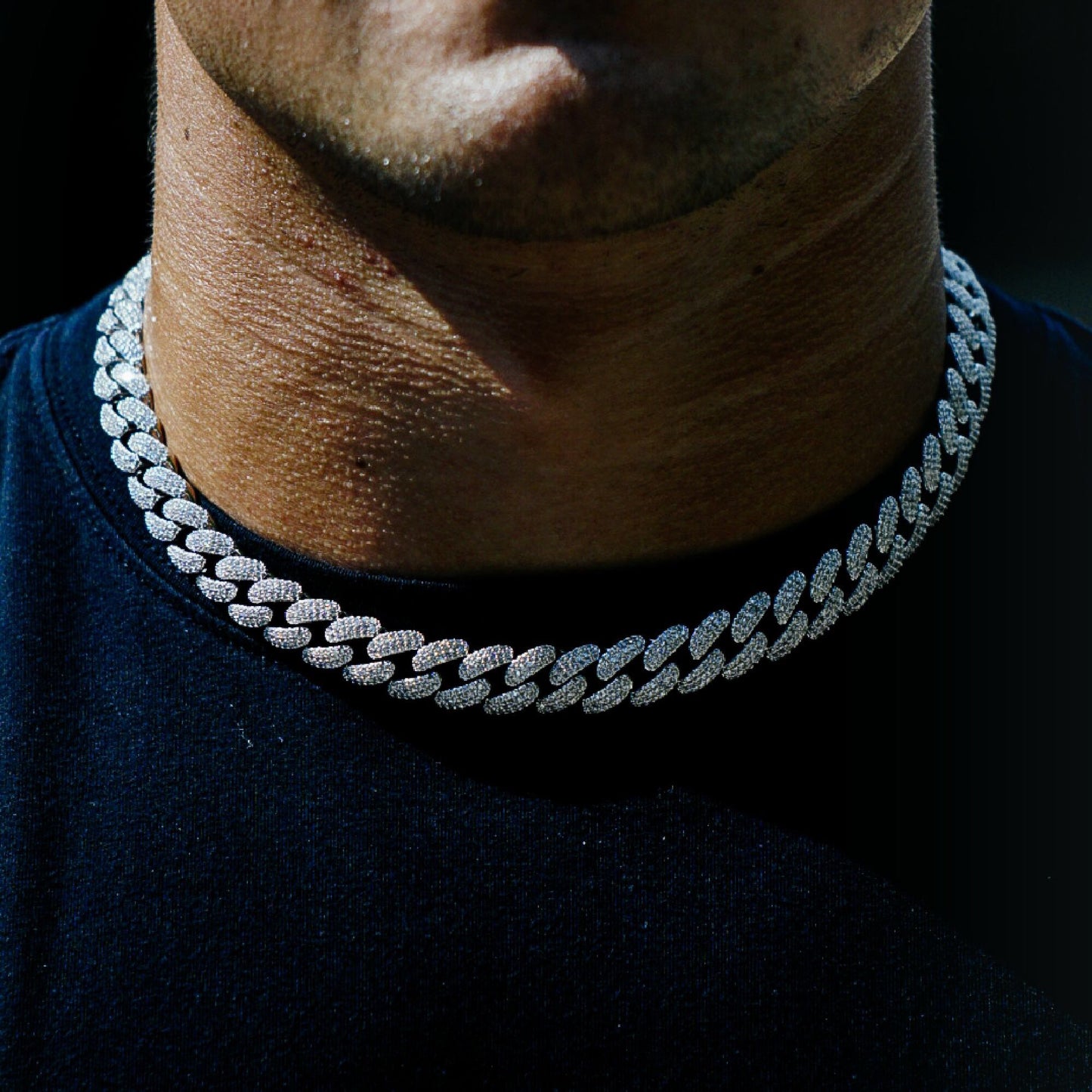 12MM ICED MIAMI CUBAN CHAIN IN WHITE GOLD