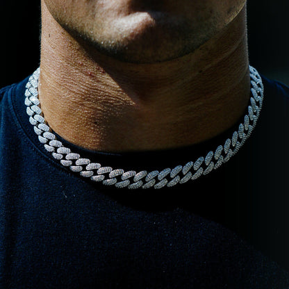 12MM ICED MIAMI CUBAN CHAIN IN WHITE GOLD