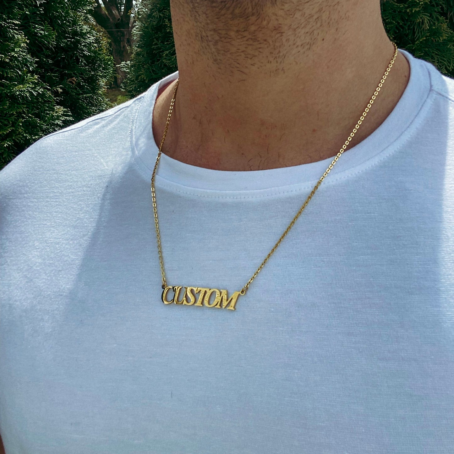 CUSTOM MINIMAL FONT PENDANT + CHAIN