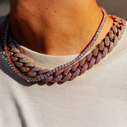 4MM ROUND CUT TENNIS CHAIN IN ROSE GOLD