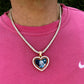 CUSTOM DOUBLE-SIDED ROTATING HEART PHOTO PENDANT + CHAIN