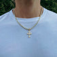 ICED OUT STYLISTIC CROSS PENDANT + CHAIN