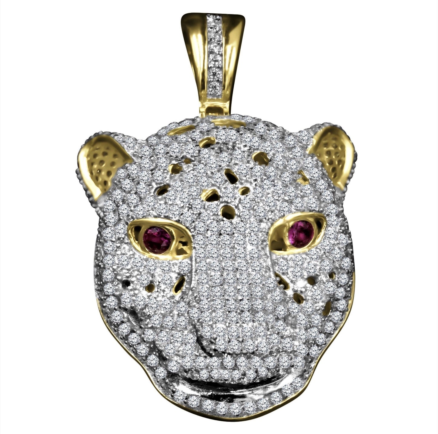 ICED PANTHER PENDANT // YELLOW GOLD