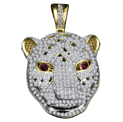 ICED PANTHER PENDANT // YELLOW GOLD