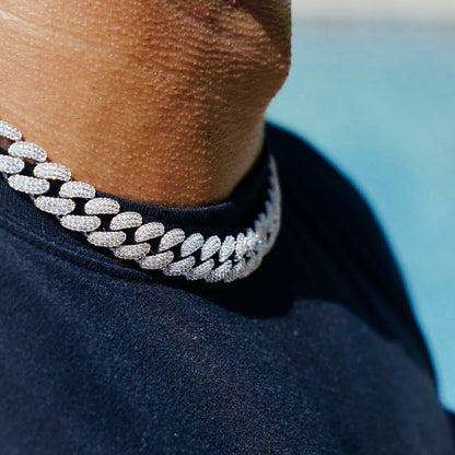 12MM ICED MIAMI CUBAN CHAIN IN WHITE GOLD