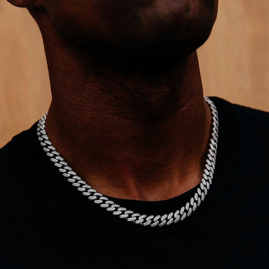 8MM ICED MIAMI CUBAN CHAIN IN WHITE GOLD