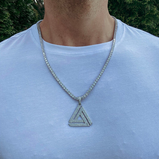 ICED PENROSE TRIANGLE PENDANT + CHAIN