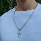 ICED CROSS PENDANT + CHAIN