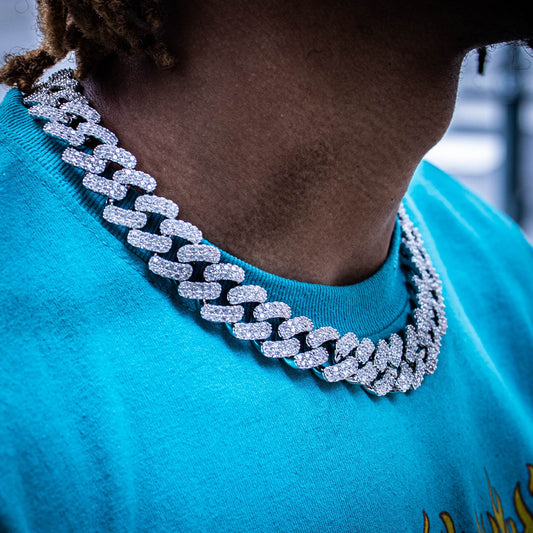 18MM "FRIO" CUBAN CHAIN IN WHITE GOLD
