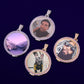 LARGE PURPLE DIAMOND PHOTO MEDALLION + CHAIN
